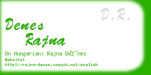 denes rajna business card